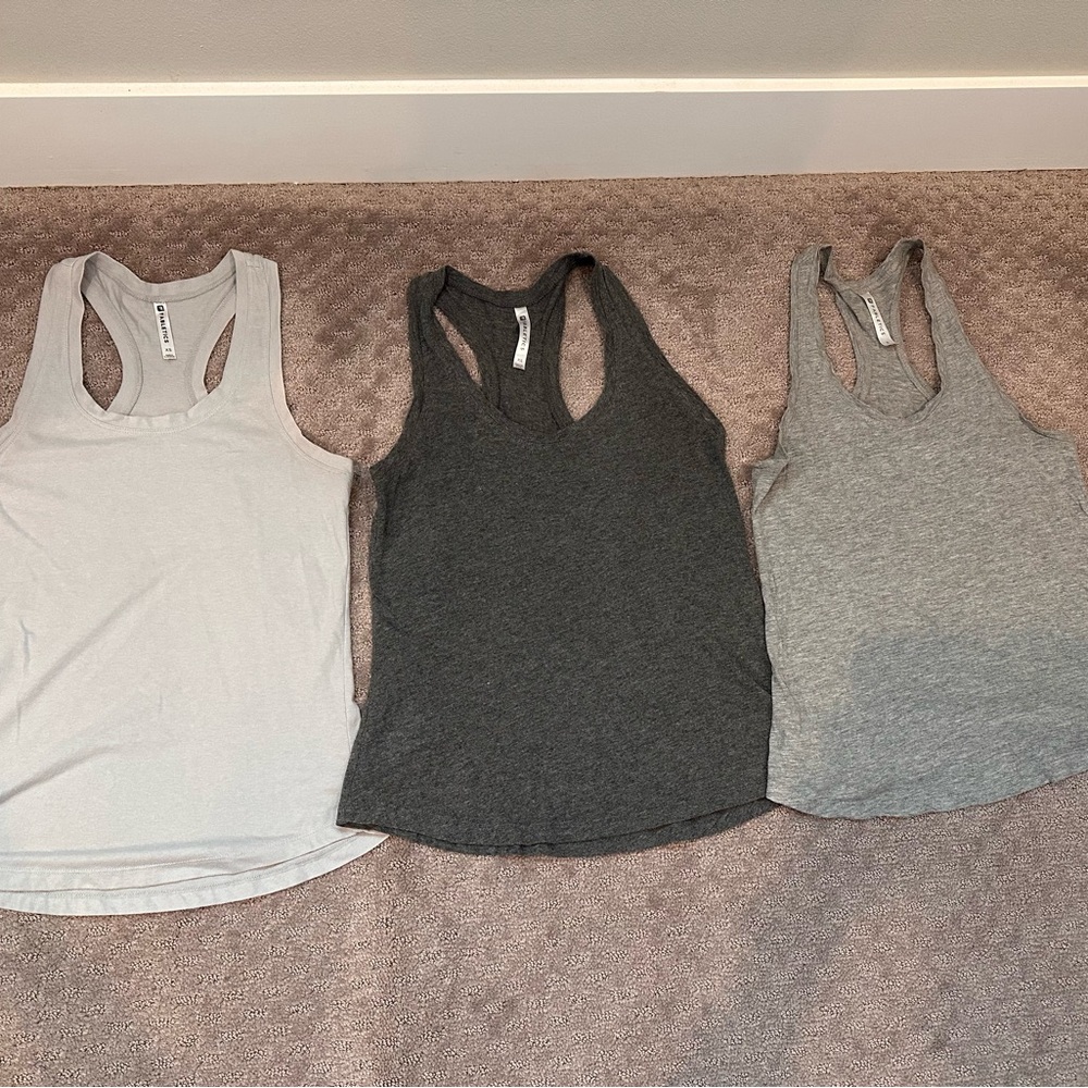 Fabletics Women's Racerback Tank Tops - White, Charcoal, Light Gray, Black,coral